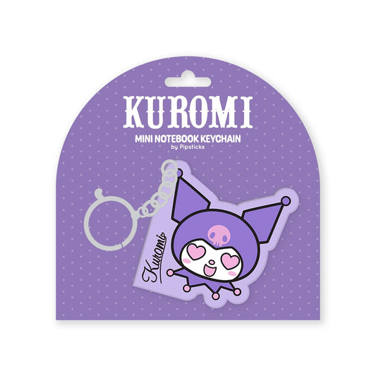 Kuromi Heart Eyes Mini Puffy Notebook Keychain