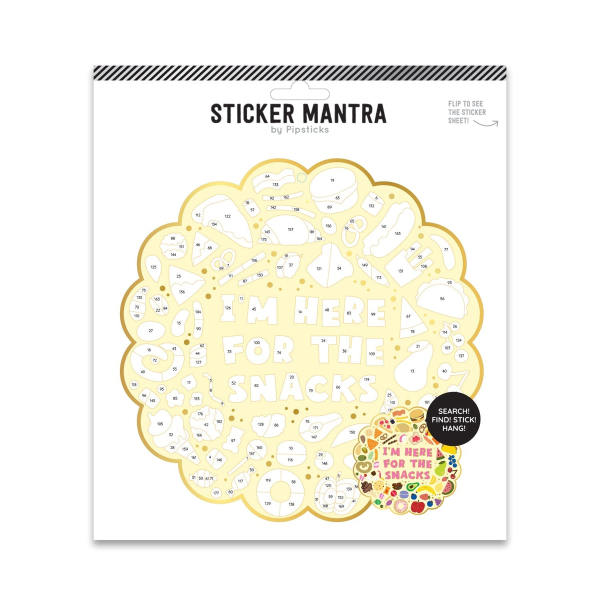 Here For The Snacks Sticker Mantra Sticker-By-Number