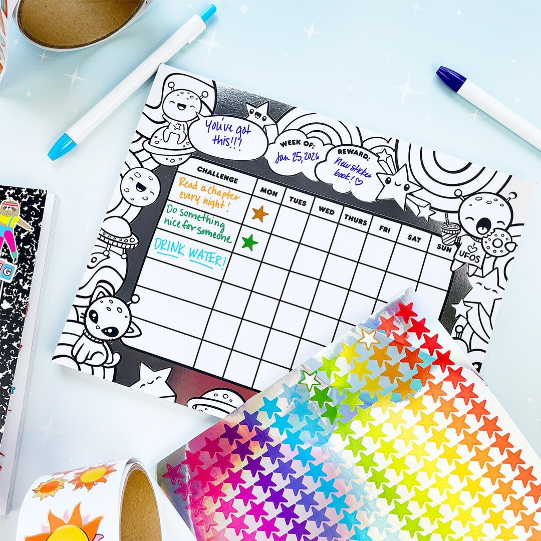 Outta This World Color-In Sticker Reward Chart
