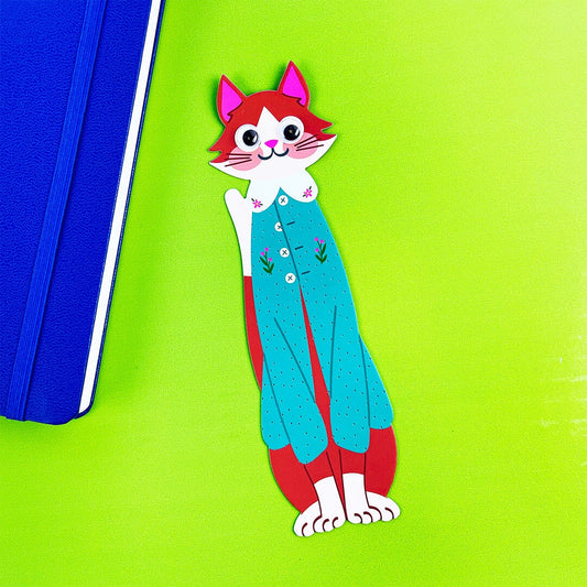 Purrfectly Poised Googly Eye Bookmark