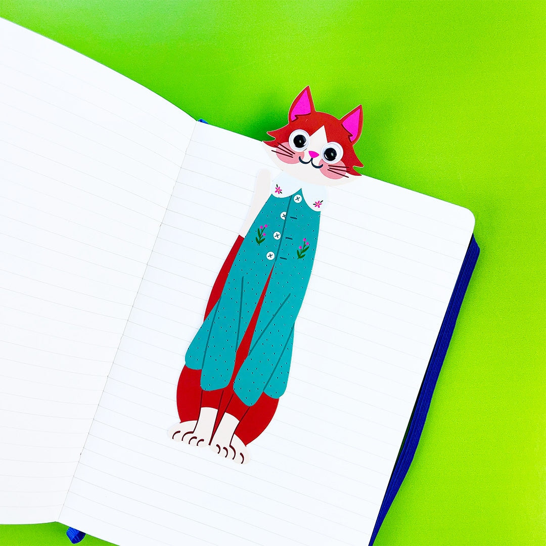 Purrfectly Poised Googly Eye Bookmark