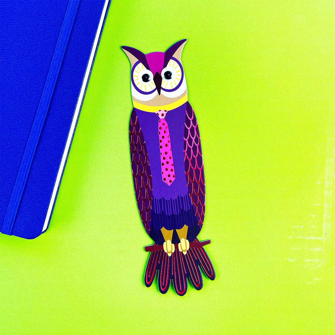 Observating Owl Googly Eye Bookmark