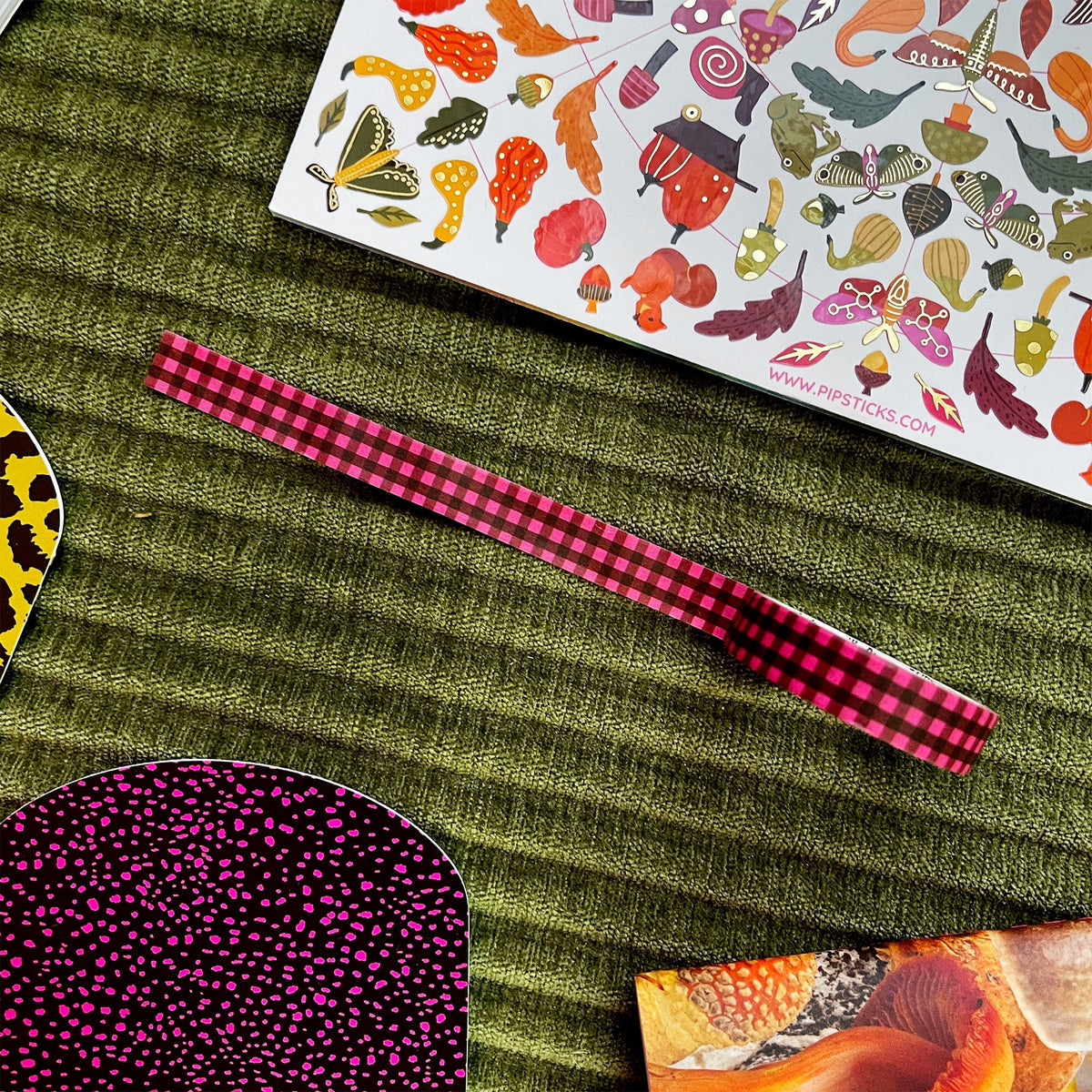 Mushroom Melody, Magenta Mood, A Floral Fall (Autumn Garden Washi Collection)