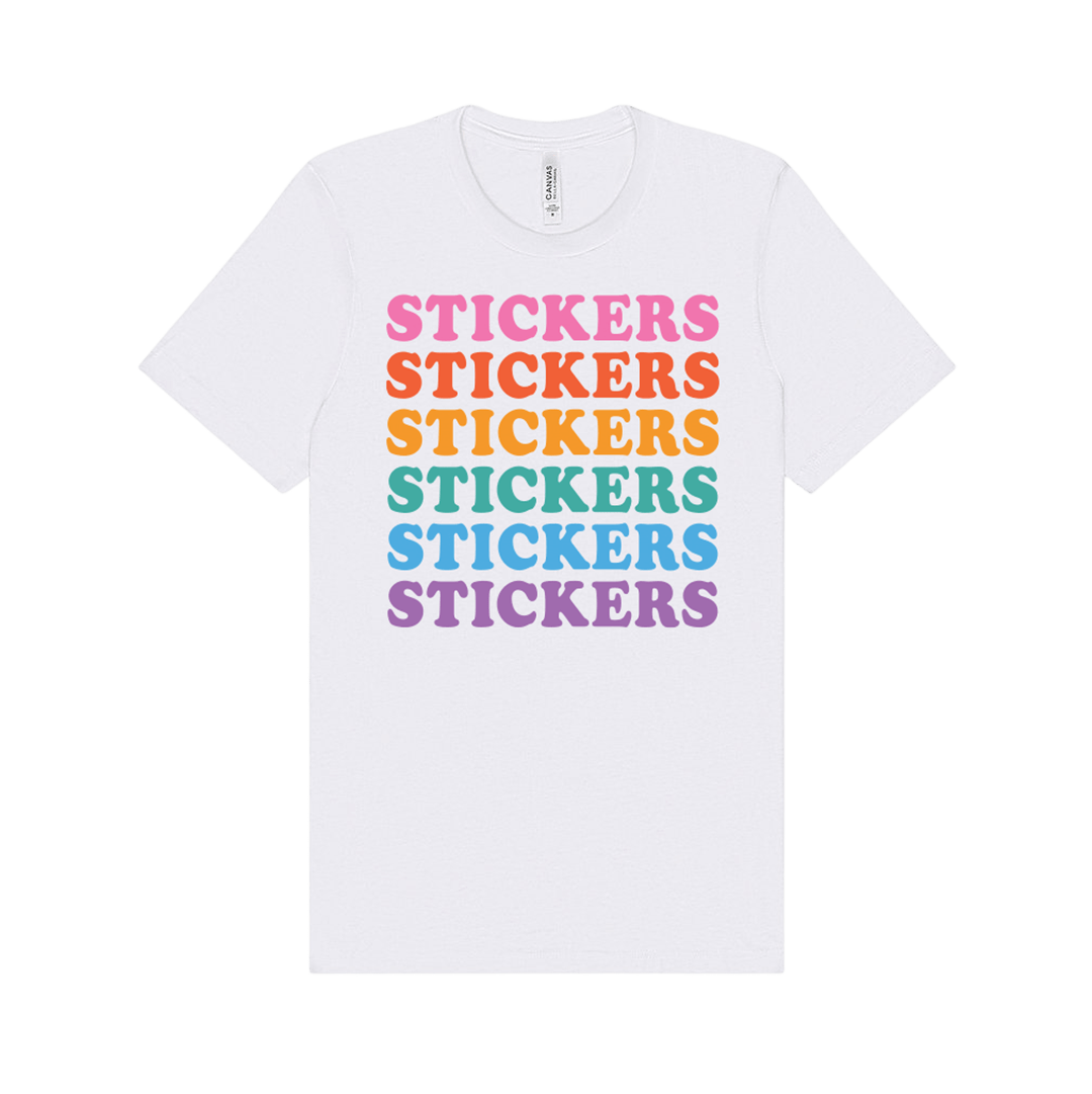 STICKERS STICKERS STICKERS Tee