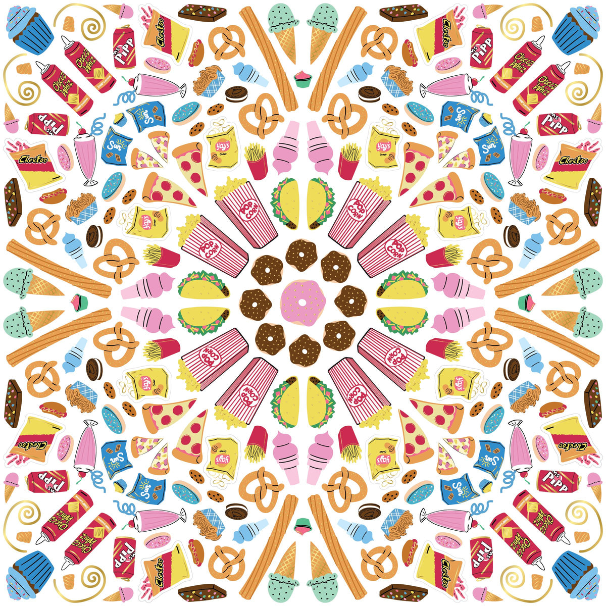 Jammin' Junk Food Sticker Burst